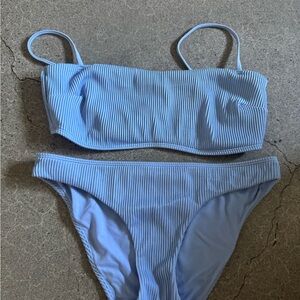 Hollister Light Blue Ribbed Bikini Set